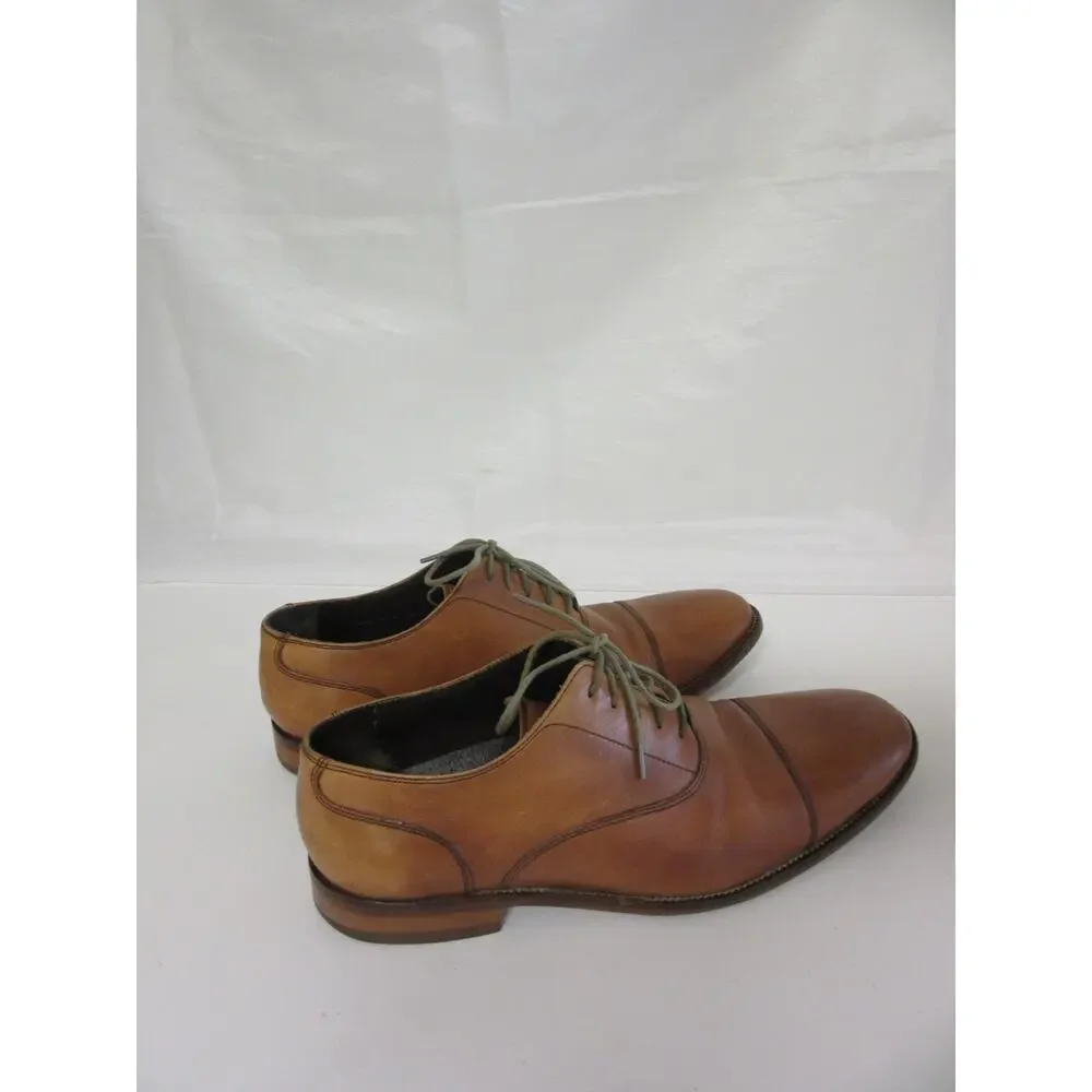 COLE HAAN Williams British Tan Leather 10 1/2M Cap Toe Lace Up Oxford Shoes